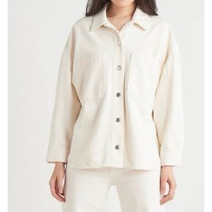 Cream denim shacket
